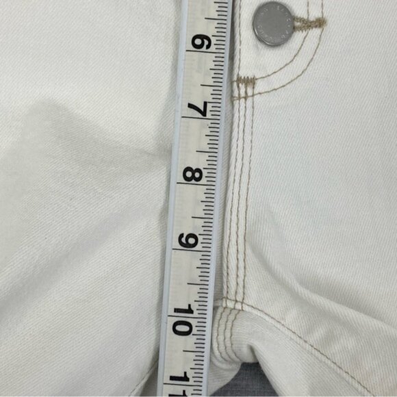 AG Adriano Goldshmied Jeans Isabelle Button Up White High Rise Crop Sz 25R - Picture 10 of 12